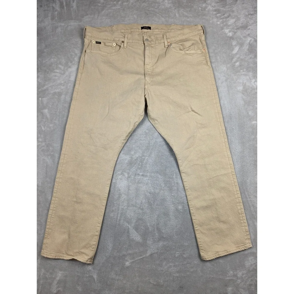 Polo Ralph Lauren Varick Slim Straight Pants Mens 40x30 Tan Khaki Stretch